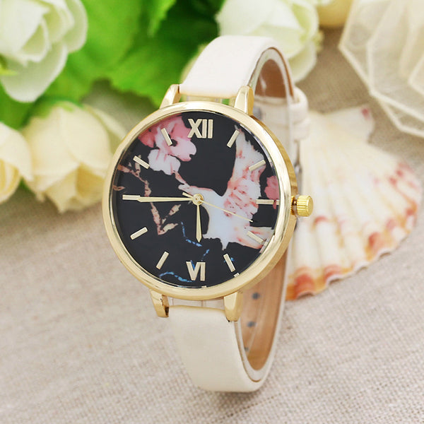 Floral Gold Wrist Watch